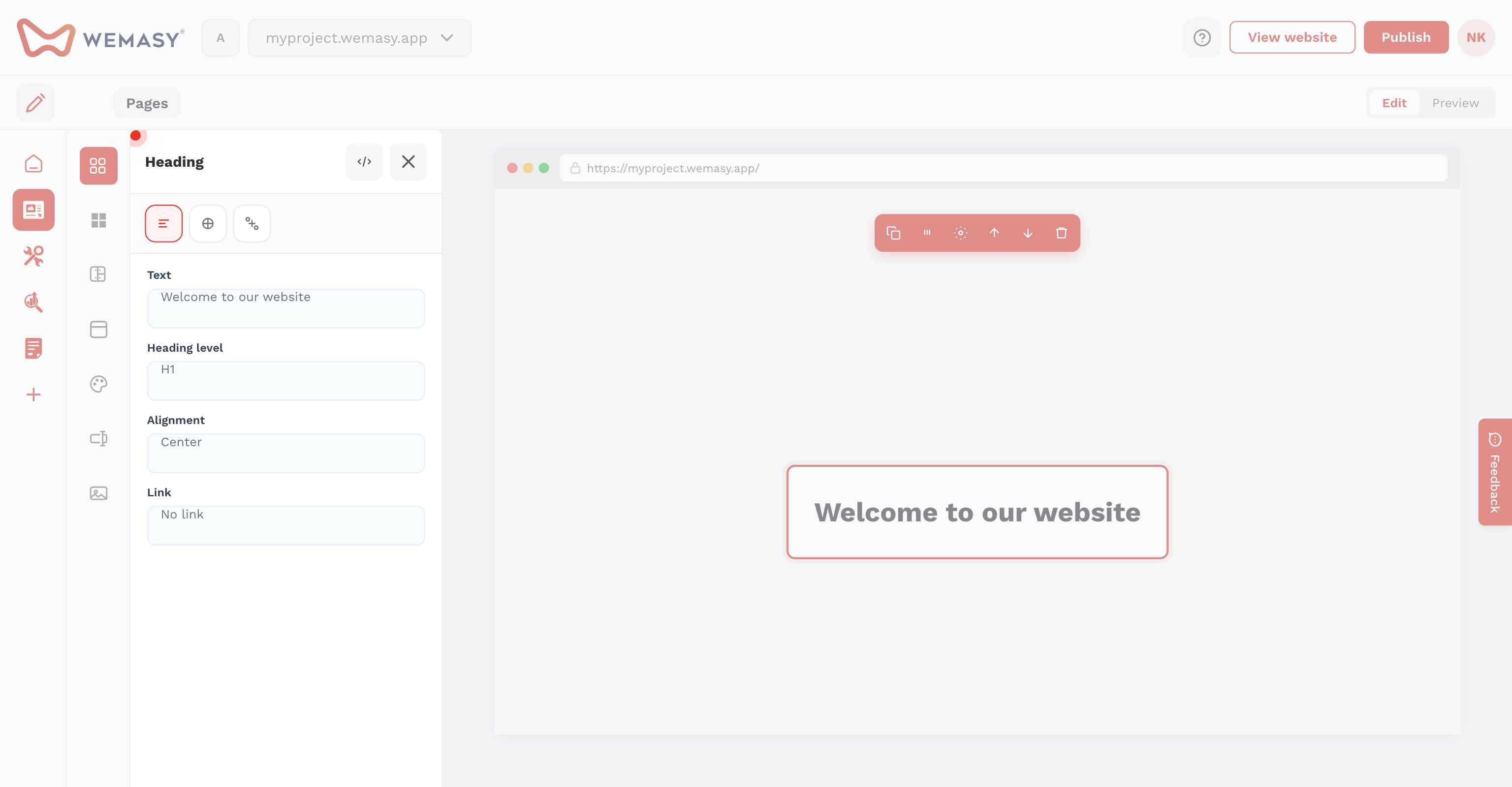 Creador de webs: animaciones