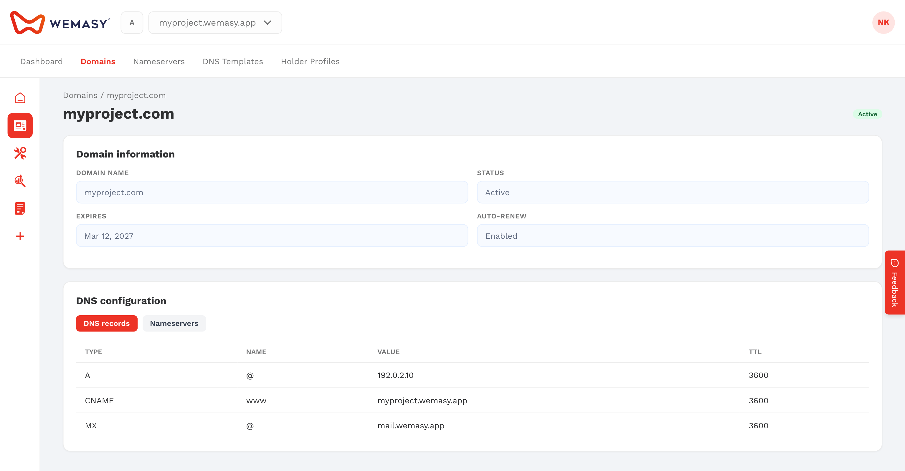 Registro de dominios: DNS por dominio