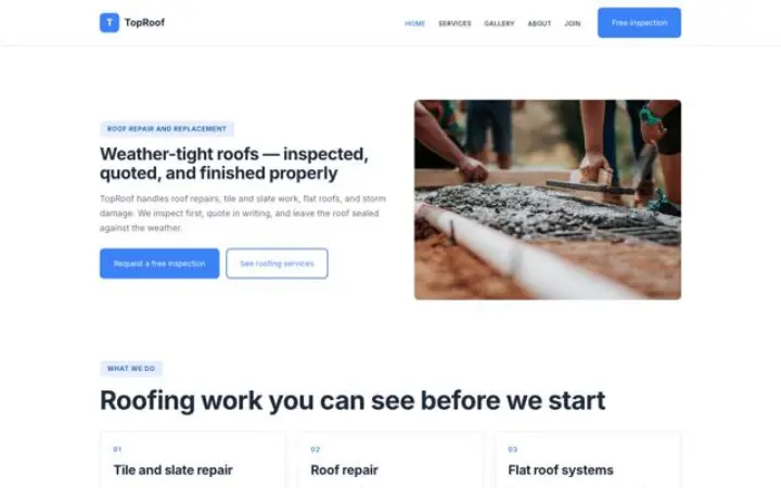 Web para tejados