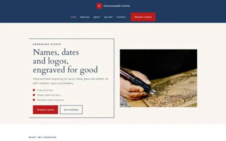 Web para taller de grabado