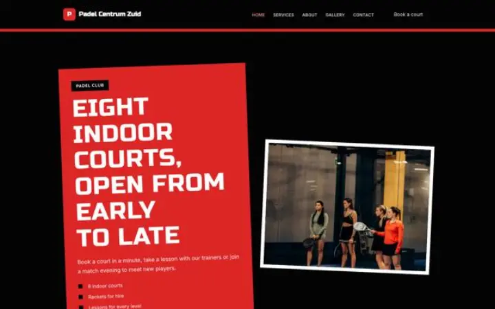 Web para club de pádel