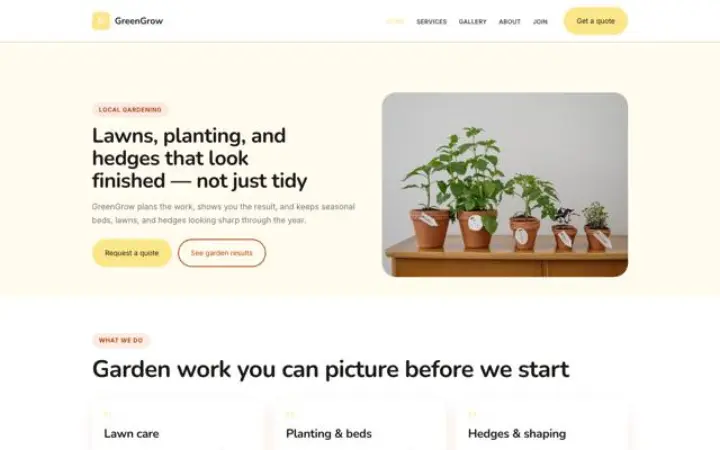 Web para jardinero