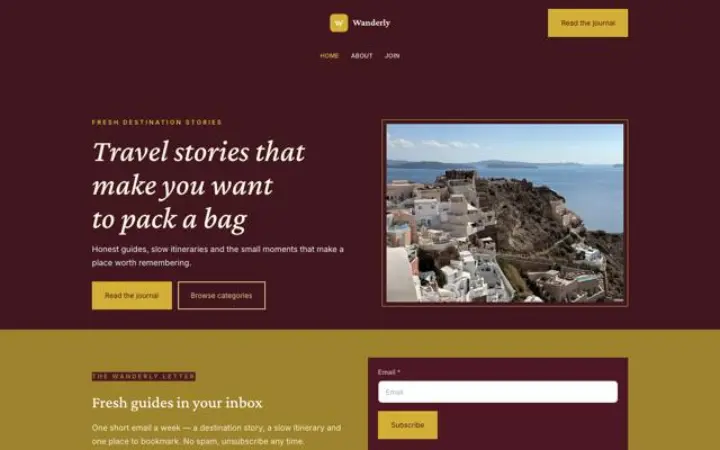 Web para viajes