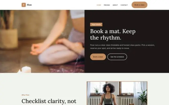 Web para estudio de yoga
