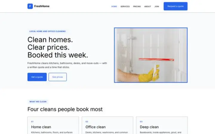 Web para limpieza