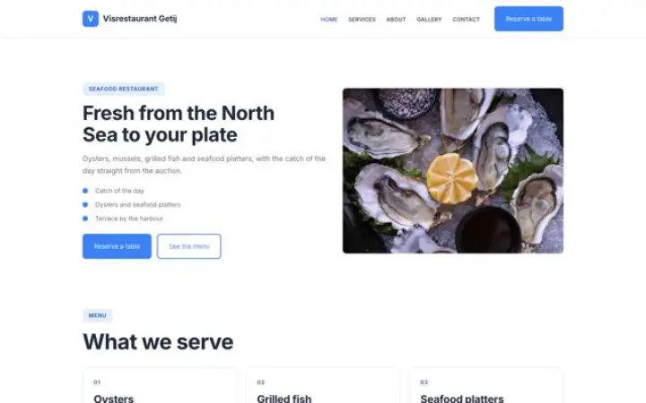 Web para marisquería