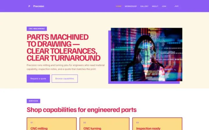 Web para mecanizado cnc