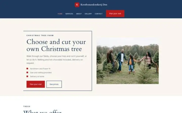 Web para árboles de navidad