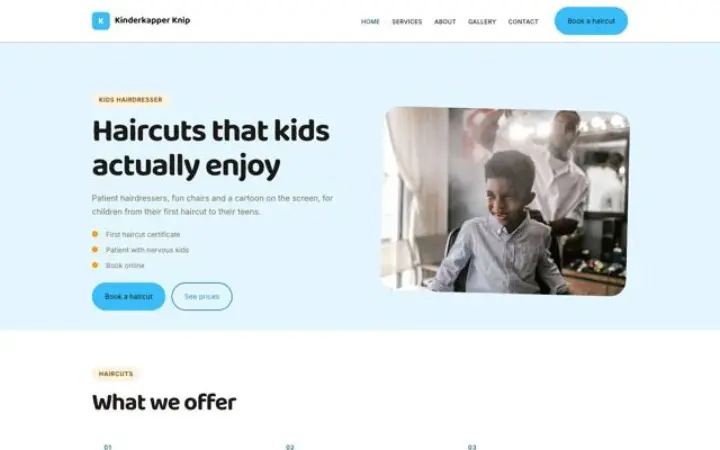 Web para peluquería infantil