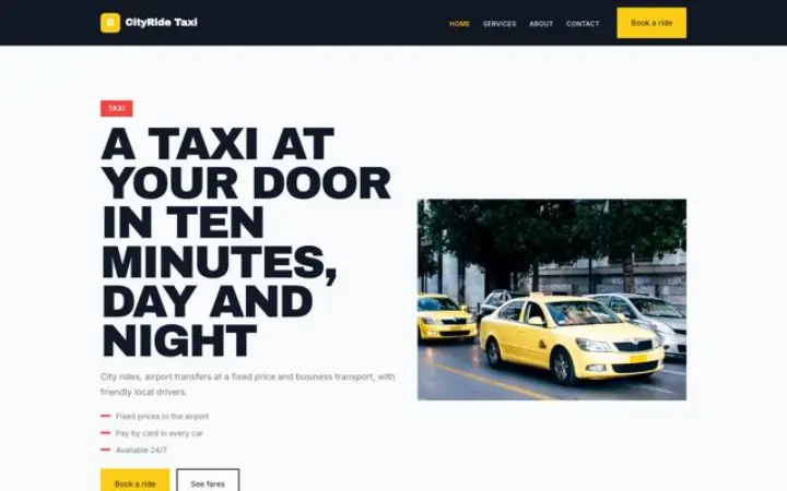 Web para empresa de taxis