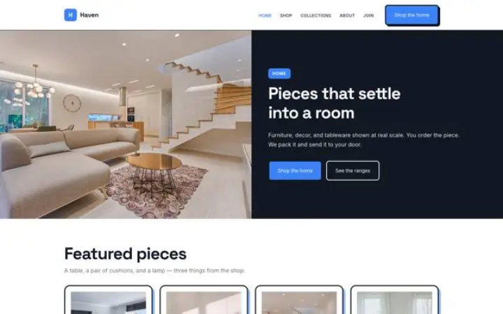 Web para artículos para el hogar