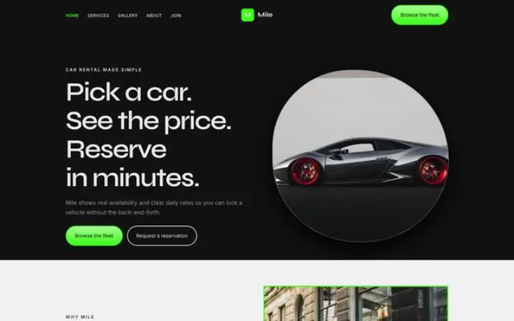 Web para alquiler de coches