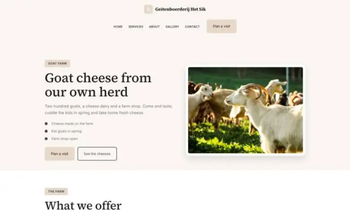 Web para granja de cabras