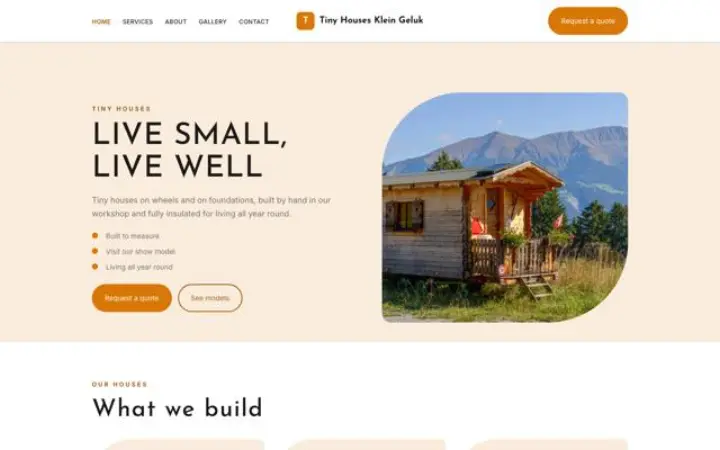 Web para constructora de tiny houses