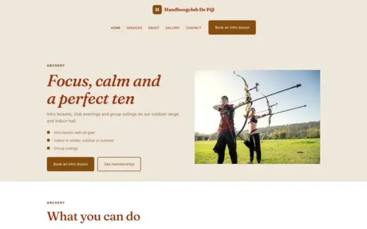 Web para club de tiro con arco