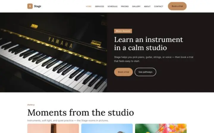 Web para clases de música