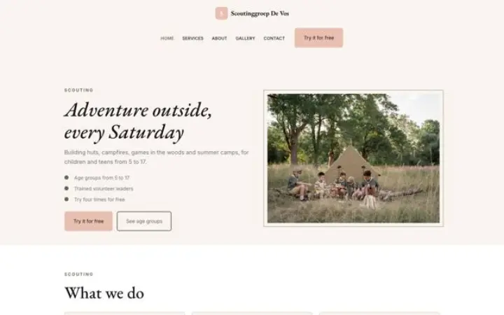 Web para grupo scout