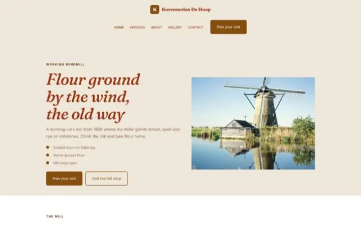 Web para molino de viento
