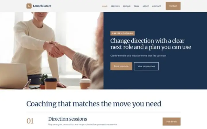 Web para coaching de carrera