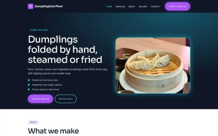 Web para bar de dumplings
