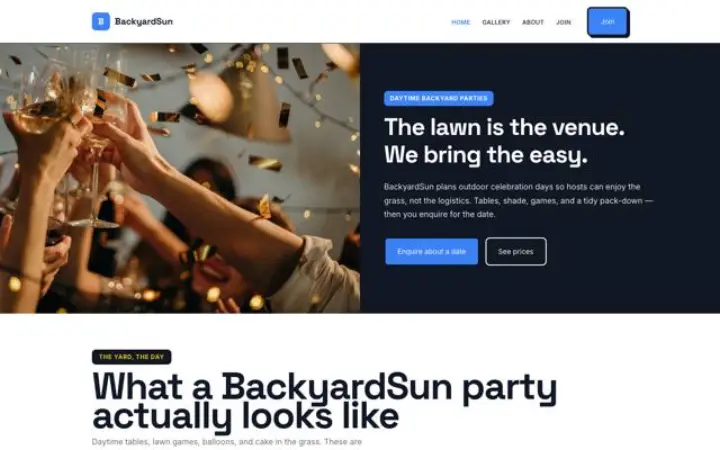Web para fiestas