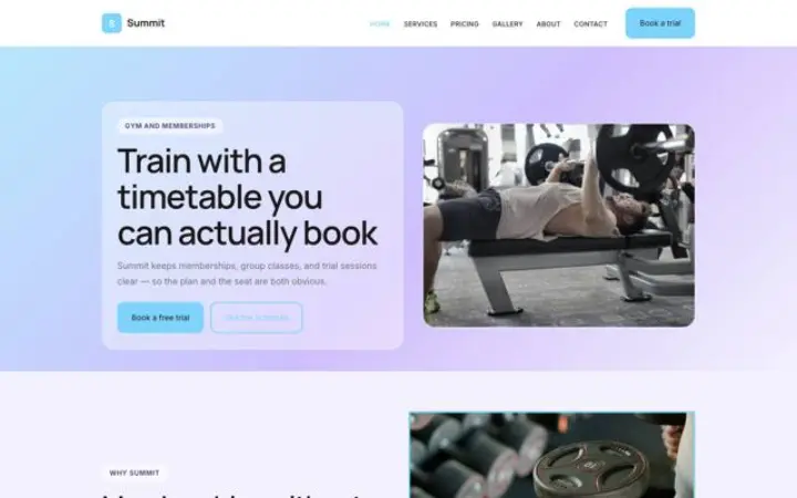 Web para gimnasio