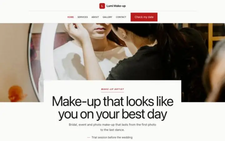 Web para maquilladora