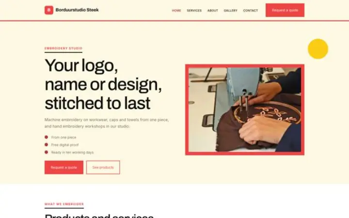 Web para taller de bordado
