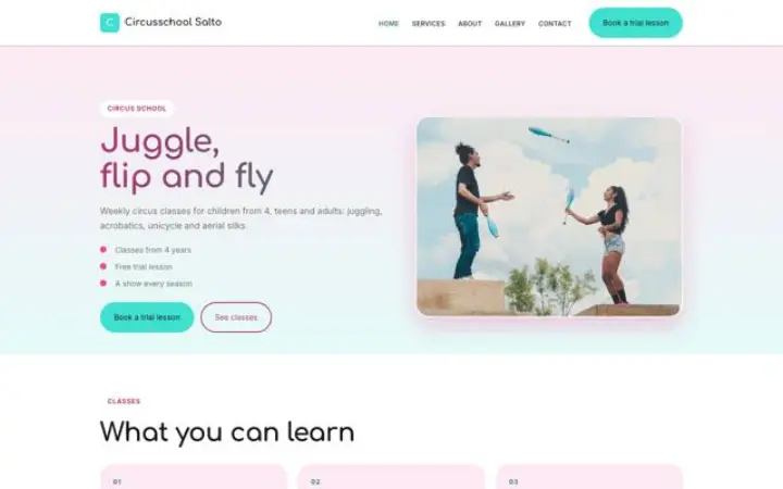 Web para escuela de circo