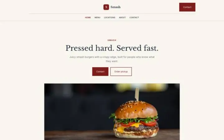 Web para hamburguesería