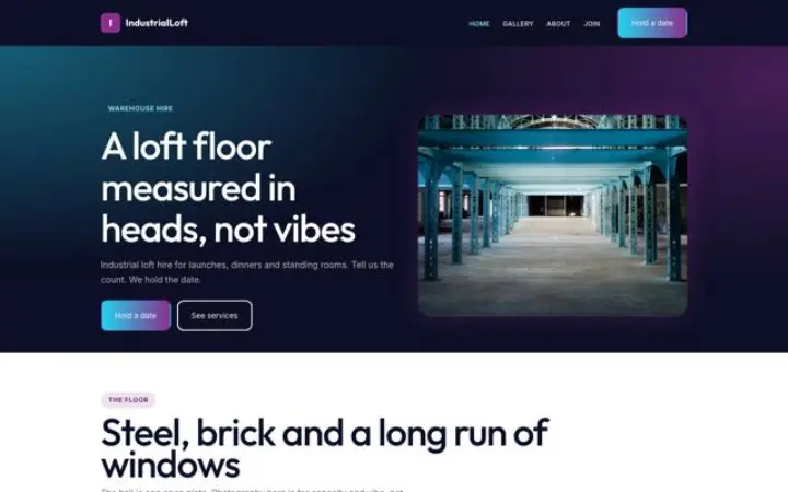 Web para espacio para eventos