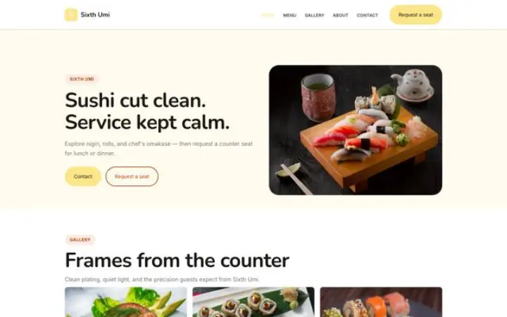 Web para sushi