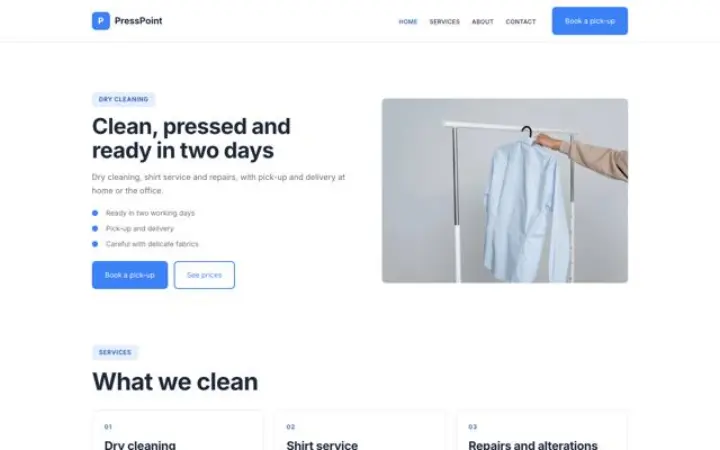 Web para tintorería