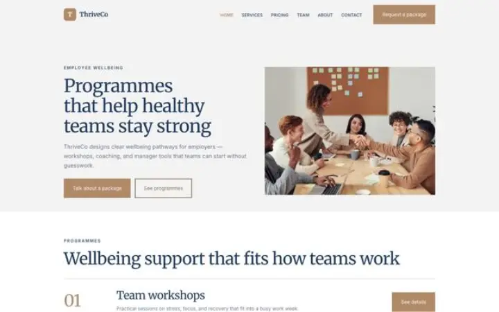 Web para bienestar laboral