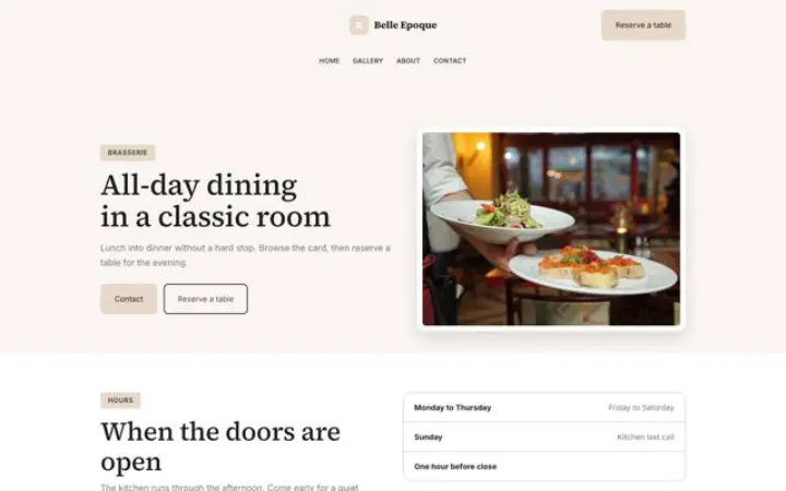 Web para brasserie