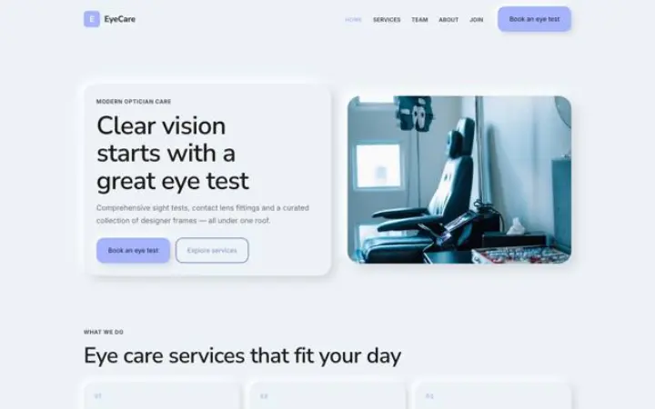 Web para óptica