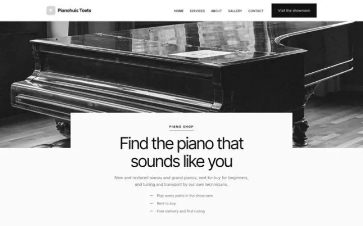 Web para tienda de pianos
