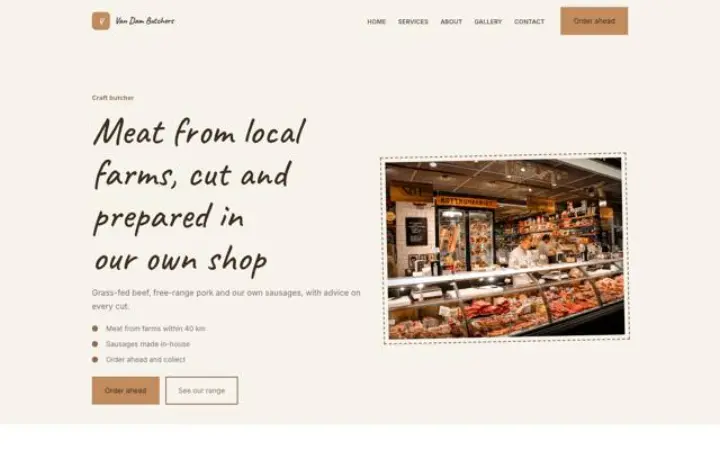 Web para carnicería