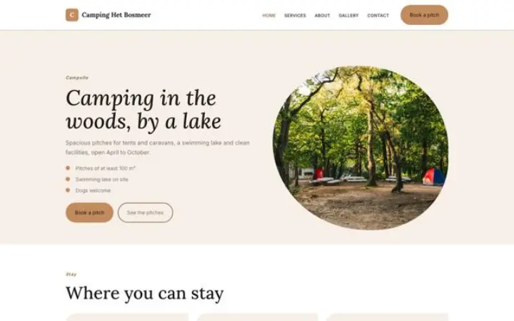 Web para camping