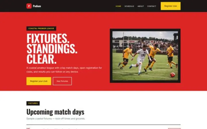 Web para liga
