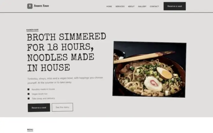 Web para ramen bar