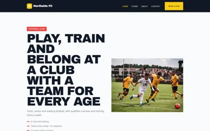 Web para club deportivo