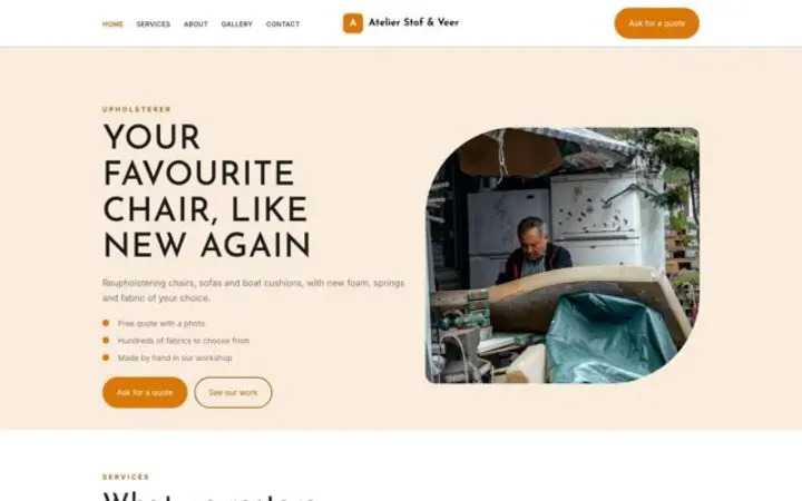Web para tapicería