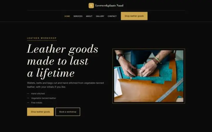 Web para taller de cuero