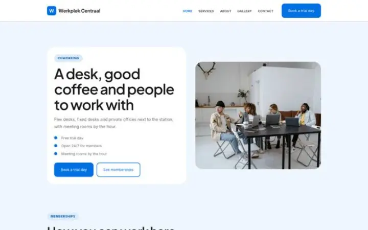 Web para coworking