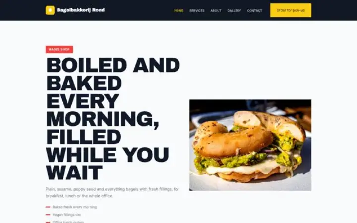 Web para tienda de bagels