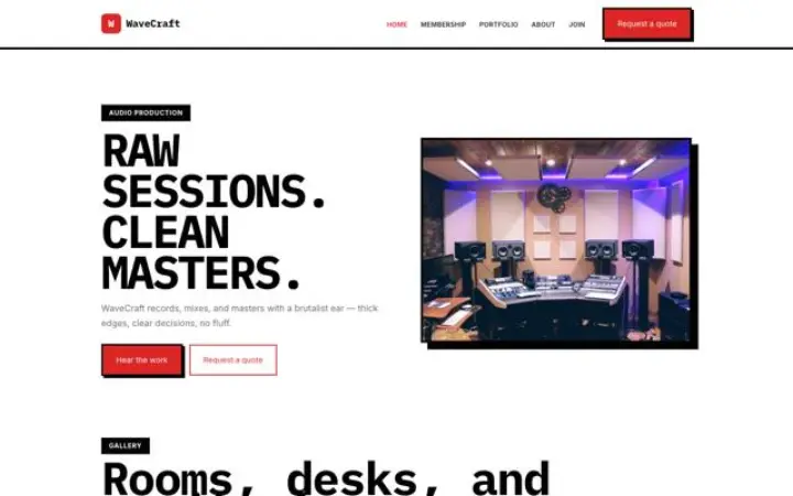 Web para producción de audio