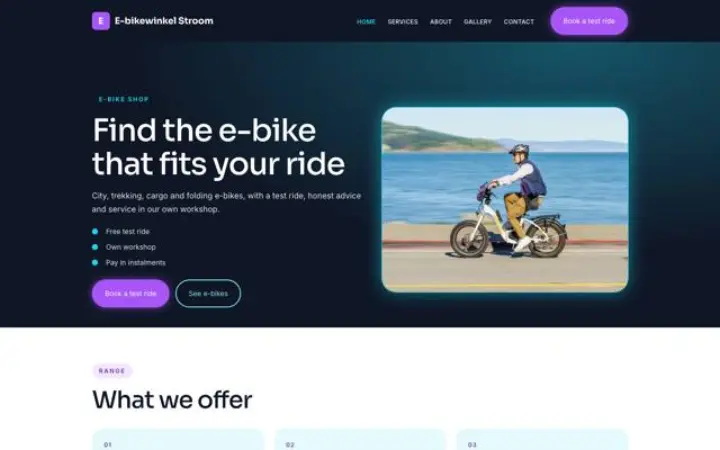 Web para tienda de bicis eléctricas
