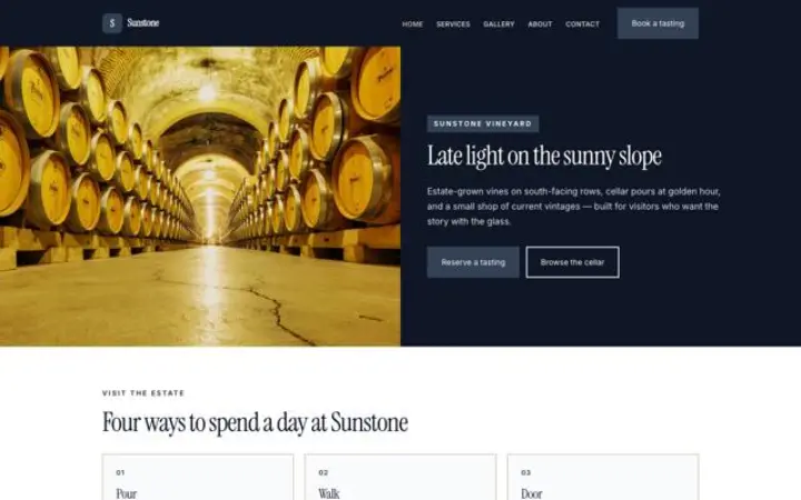 Web para viñedo