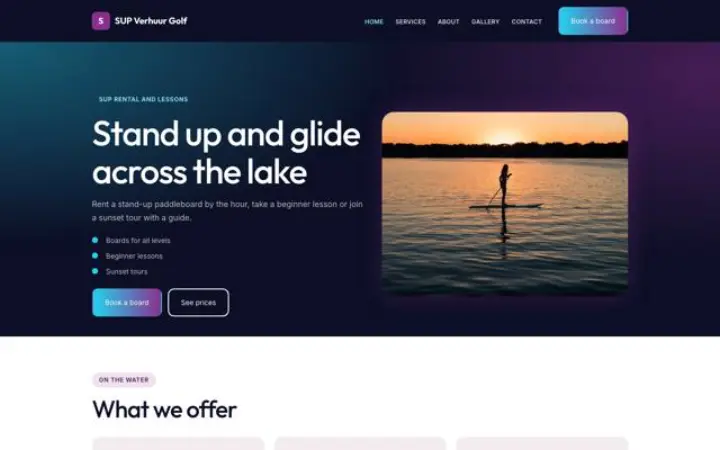Web para alquiler de paddle surf